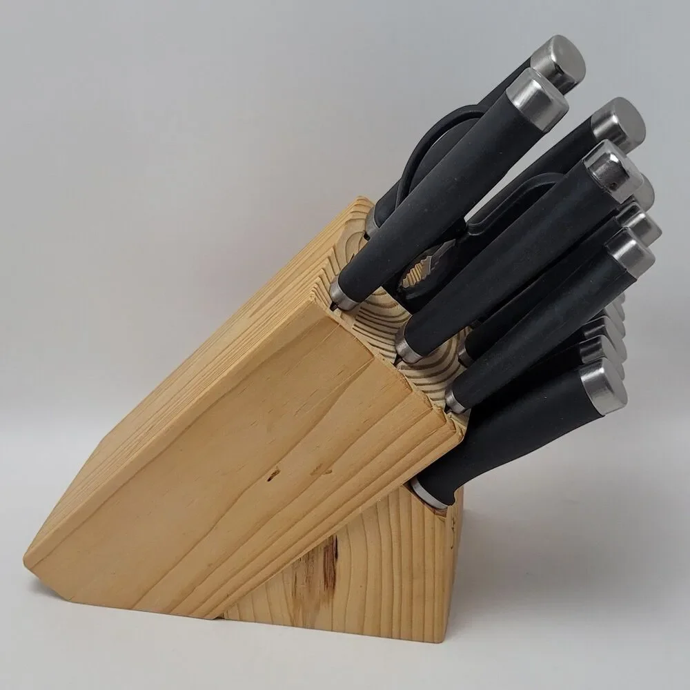 Hampton Forge Epicure Black Stainless Steel 15-Piece Knife Cutlery Block Set